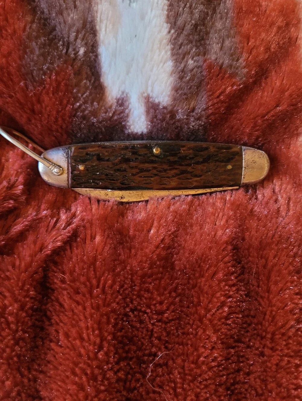 Pal Blade Co. WW2 Era 4 Blade Engineer Or Camp Knife With Brown Bone Scales USA.